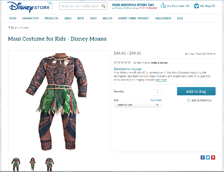 Disney's Moana costume pulled after 'brown face' outrage, company