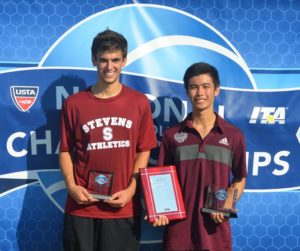 Photo: Nick Chua (R), 2014 USTA/ITA Champion with runner-up Matt Heinrich