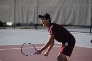 Photo: David Liu, who gutted out the decisive win against Amherst despite body cramps and fatigue