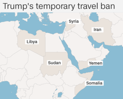 Travel Ban map