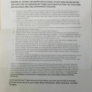 anti-Muslim letter