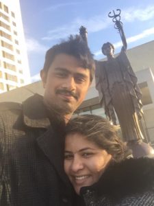 Sunayana Dumala with her late husband Srinivas Kuchibhotia,