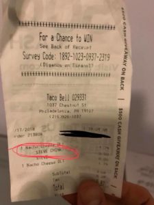 Taco Bell Receipt