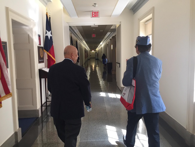 Major General William Chen and Corky Lee, Member of The Sons of American Legion heads to next appointment.
