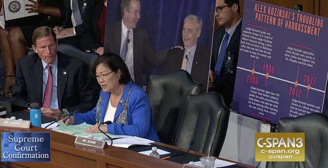 Sen Mazie Hirono at confirmation hearing for Brett Kavanaugh