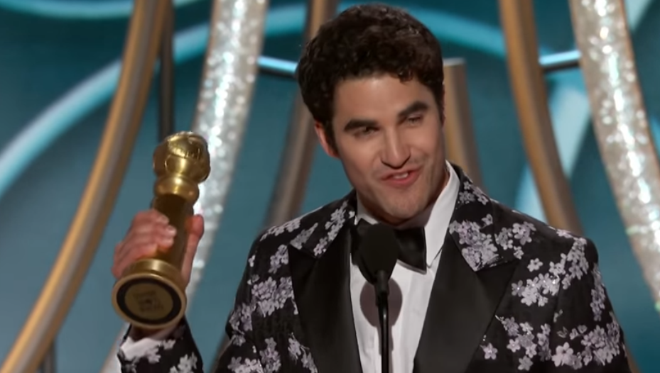 Darren Criss gives his acceptance speech at the Golden Globes
