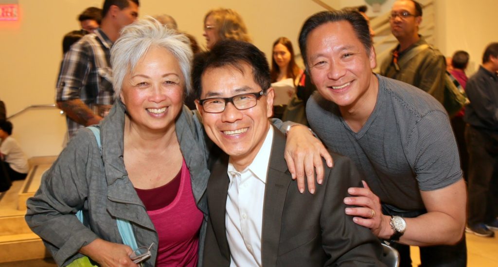 Jeff Adachi (right) with fellow filmmakers Felicia Lowe and Arthur Dong