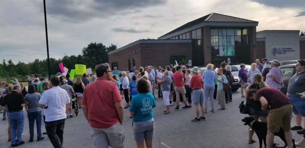 Immigration protest at Greer, SC. Photo by Marie Day 