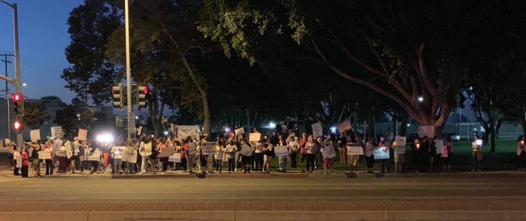 Immigration protest in Los Alamitos, CA. Photo by Viki Yamashita