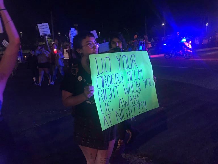 immigration protest, San Ysidro July 2019