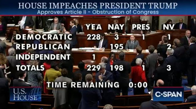 The House voted to impeach Donald Trump along party lines 
