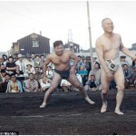 A light moment during a sumo wrestling match. Photo by Bill Manbo
