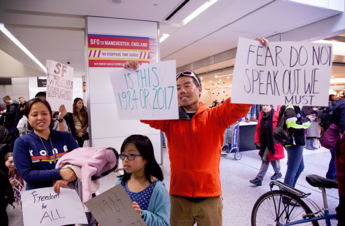 Muslim ban protest at SFO 2017