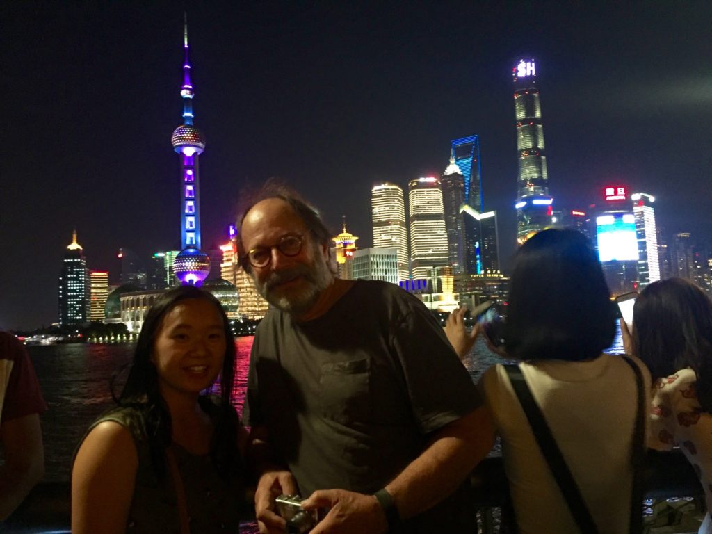 Olivia Wolf with her father at the Bund