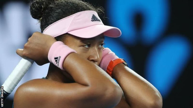 Naomi Osaka frustrated in defeat
