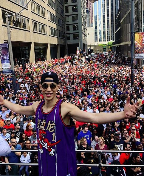 eremy Lin at the Toronto Raptors Championship Parade via Instagram