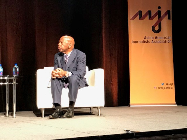Rep John Lewis at the Asian American Journalists Association convention in Atlanta