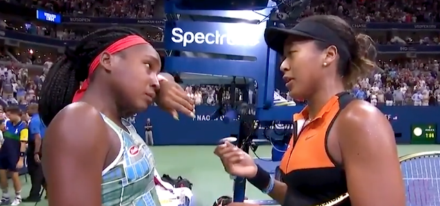 Naomi Osaka consoles Coco Gauff after defeating her in the US Open 