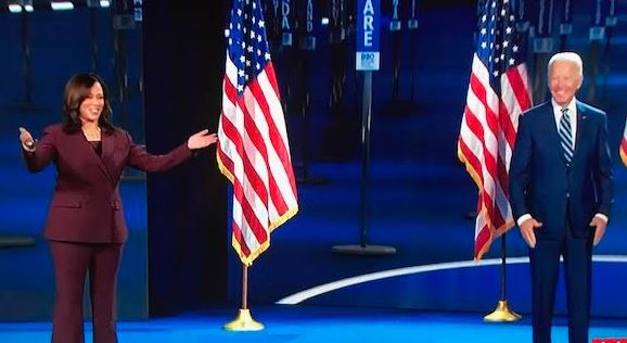 Joe Biden congratulates Kamala Harris after she accepted the nomination for Vice President