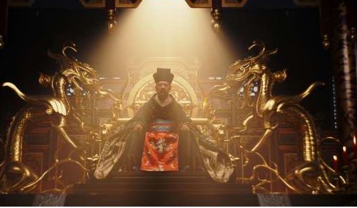 Jet Li as the emperor in Mulan.