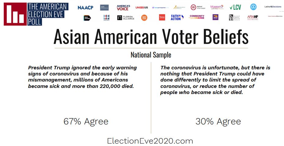 Asian American voters on coronavirus 2020 nov