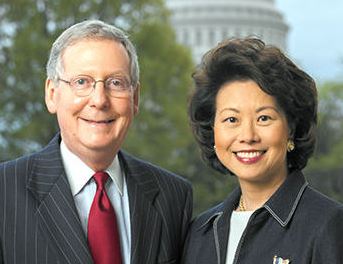 Elaine Chao with Mitch McConnell