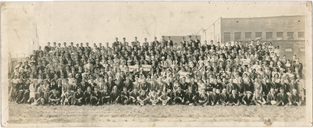 Third Biennial Northwest District Convention, Japanese American Citizens League, c. 1935; Photo by the Matsuo Sakagami Collection via Densho