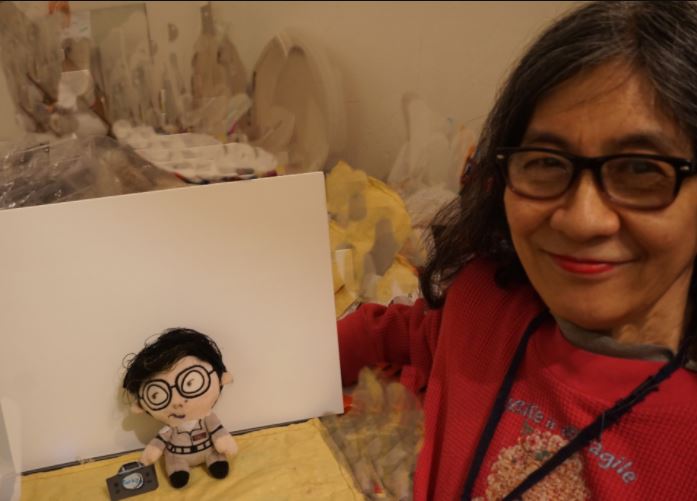 Nina Kuo recalls showing Corky Lee this  doll she created to honor the legendary photographer. She said it made him laugh. Photo from Nina Kuo 