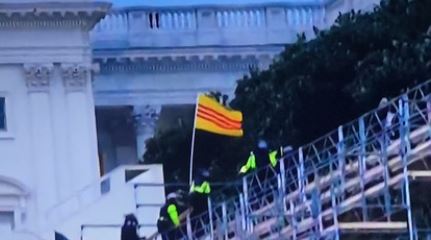 A Vietnamese flag is flown during a protest of the presidential election by Trump supporters at the State Capitol
