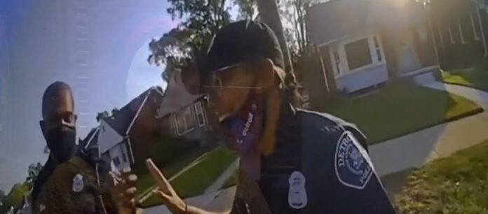 Still from Police Body cam footage of Detroit Police officers