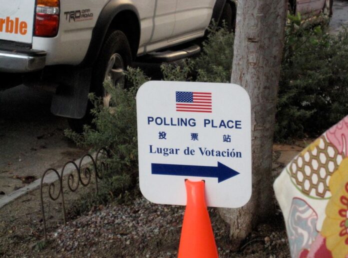 Multi-lingual voting place sign