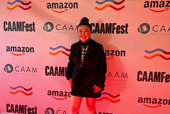 Sherry Cola poses on the Red Carpet at CAAMfest