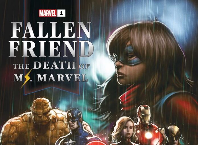 Cover of Fallen Friend, death of Ms. Marvel