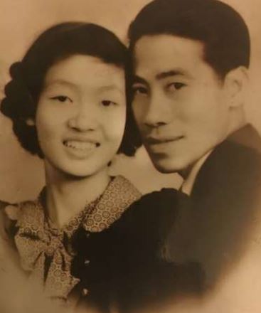 < Photo: circa 1940, left to right: Rose Yee Shew,
Jimmy Lee Shew
Father, Quai Hew Shew grows up in Canton in southern
China; he departs from Hong Kong and arrives July 11,
1928 at San Francisco as a passenger aboard the ship
President Pierce. In truth, father’s real name is Lee Gim
Jong, born in 1910, not the 1912 of his papers. He is a
“paper son.”
“Paper Son” or “Paper Daughter” is a term used to refer
to Chinese people who are born in China and illegally
immigrate to the United States by purchasing
documentation which state they are blood relatives to
Chinese people who have already received U.S.
citizenship or residency.