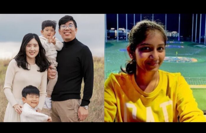 Family photos of Cindy, Kyu, James and William Cho pictured left in a family photo // Aishwarya Thatikonda pictured right