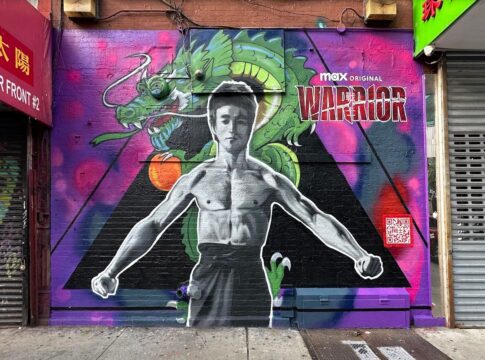 This mural in New York showcases Bruce Lee and promotes season3 of Warrior on Max