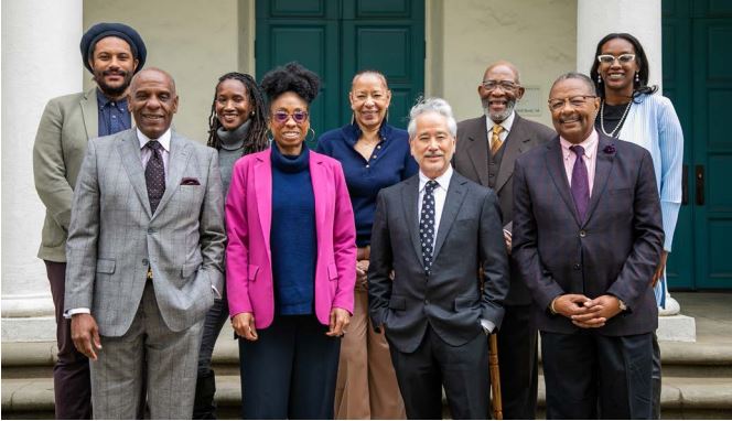 Don Tamaki is seen in this group photo with other members of the California Reparations Committee
