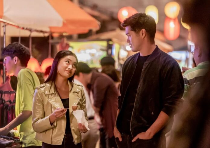 Ashley Liao and Ross Butler look lovingly at each other in Love in Taipei