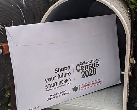 Census envelope in mail box