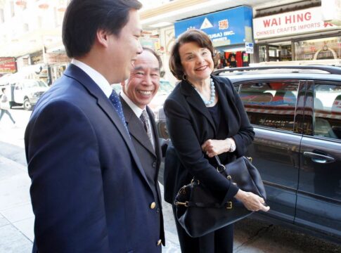 Dianne Feinstein in Chinatown with Democrat David Lee