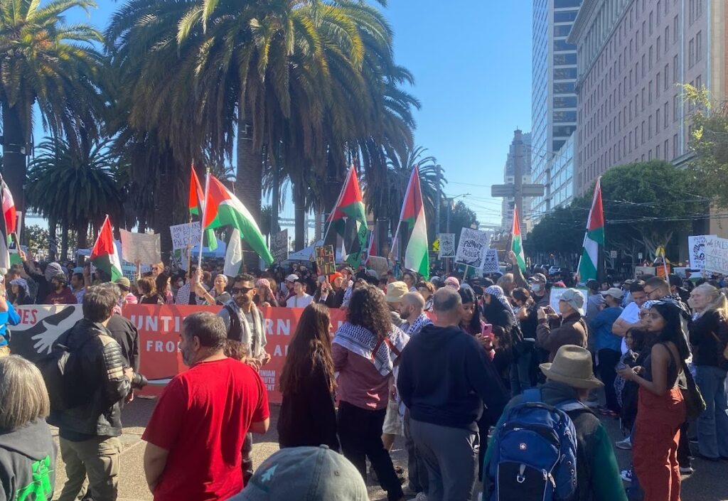 Thousands marched in San Francisco November 12, 2023 to protest APEC