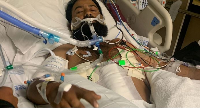 Stabbing victim Khalid Yafai has been on a ventilator since Nov. 17, unable to breathe on his own. Doctors say it will take months for the young student from India to fully recover. (photo courtesy of Arfat Yafai)