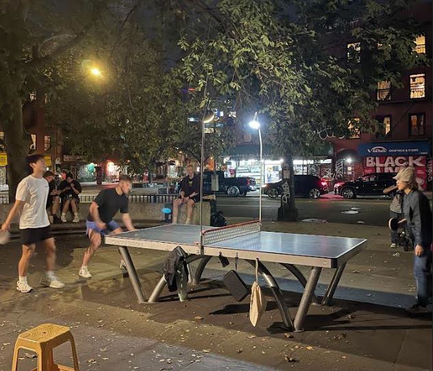 Young people playing ping pong at New York's Seward Park