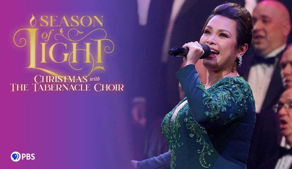 Promotional poster shows Lea Salonga bellowing out a tune for Season of Light: Christmas with the Mormon Tabernacle Choir