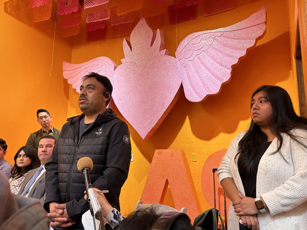 Servando Martinez Jimenez & Marisela Martinez-Maya Half Moon Bay mushroom farm shooting one year anniversary roundtable at Ayudando Latinos a Soñar ALAS Sueño Center at 605 Main Street, Jan. 23, 2024