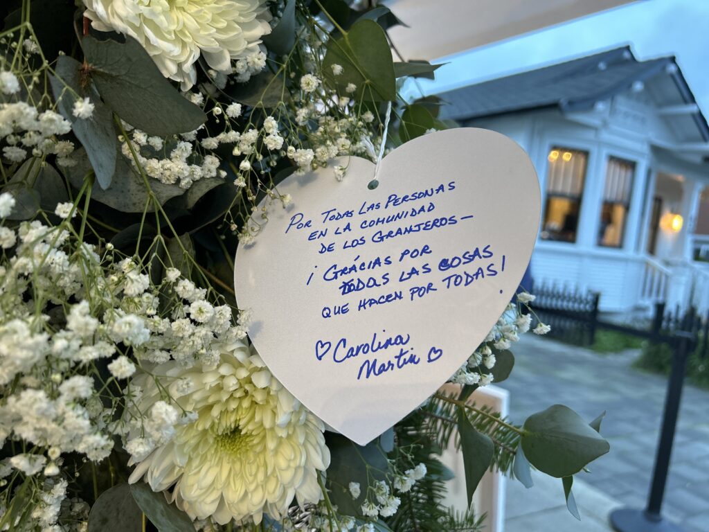 Messages at the Corazón del Campesino Memorial Evening at the Ayudando Latinos a Soñar (ALAS) Casita and Garden at 636 Purissima Street in Half Moon Bay, commemorating last year's shooting on Jan. 23, 2024