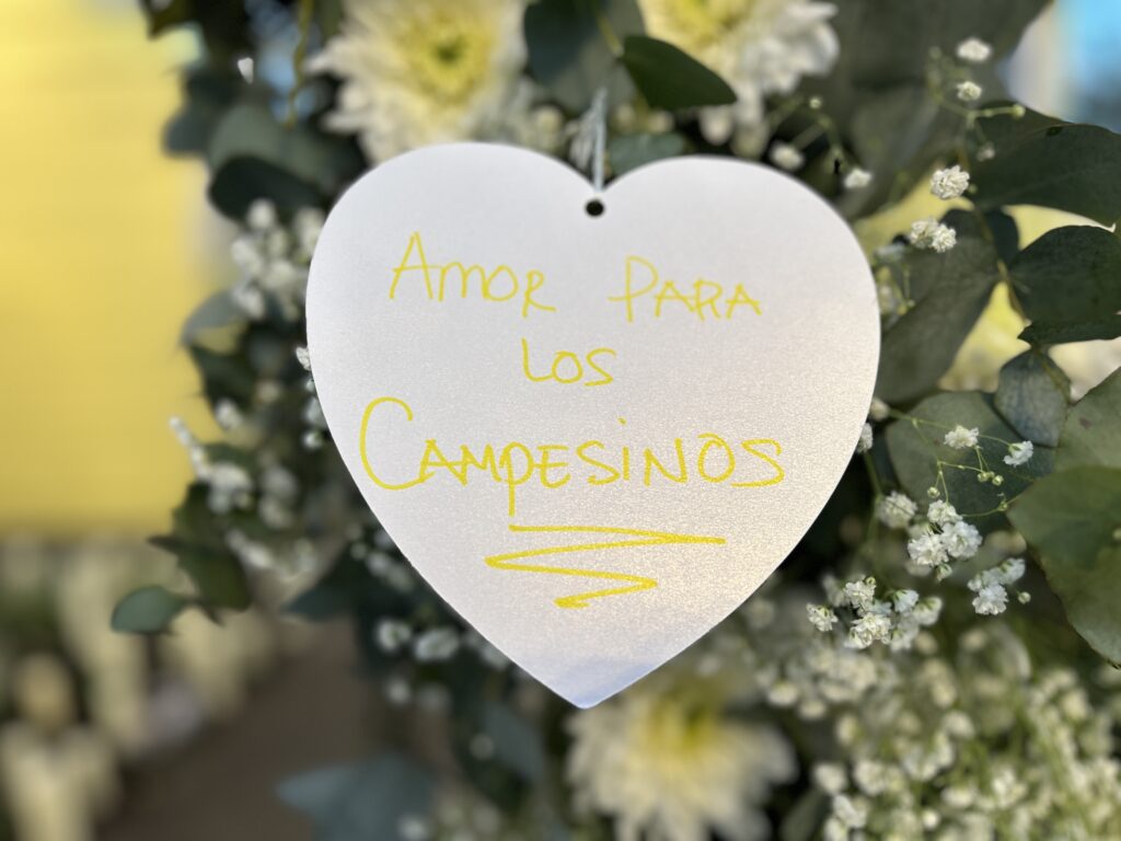 Messages at the Corazón del Campesino Memorial Evening at the Ayudando Latinos a Soñar (ALAS) Casita and Garden at 636 Purissima Street in Half Moon Bay, commemorating last year's shooting on Jan. 23, 2024