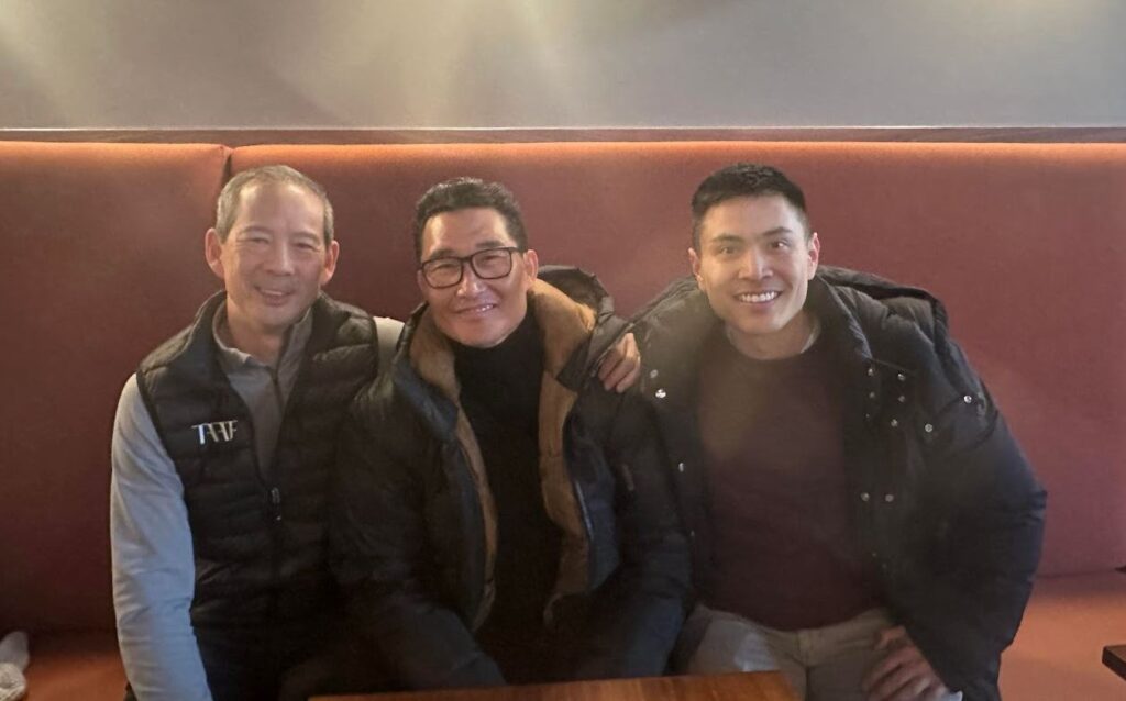 Daniel Dae Kim( Center) with Norman Chen (Left)  and Bing Chen (right)