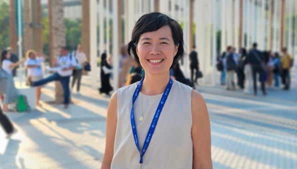 Portrait of Christina Chan at the Dubai climate change conference in December 2023