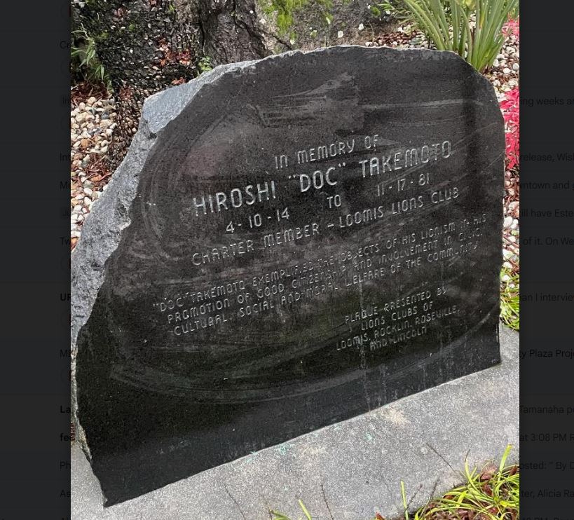 Memorial to Doc Hiroshi Takemoto 